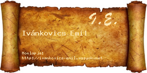 Ivánkovics Emil névjegykártya
