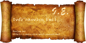 Ivánkovics Emil névjegykártya