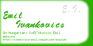 emil ivankovics business card